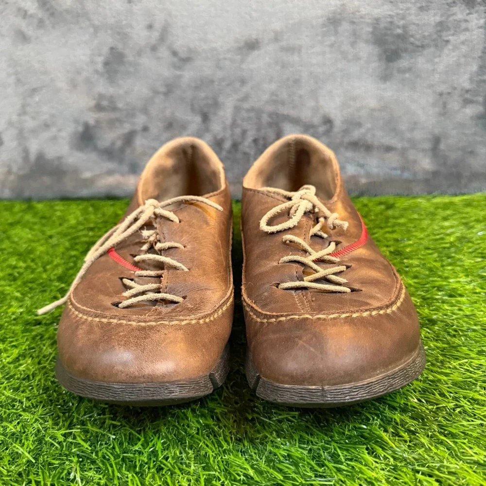ECCO Biom Walking Shoes Womens Us 7-7.5 EU 38 Brown Leather Lace‎ Up